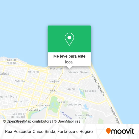 Rua Pescador Chico Bindá mapa