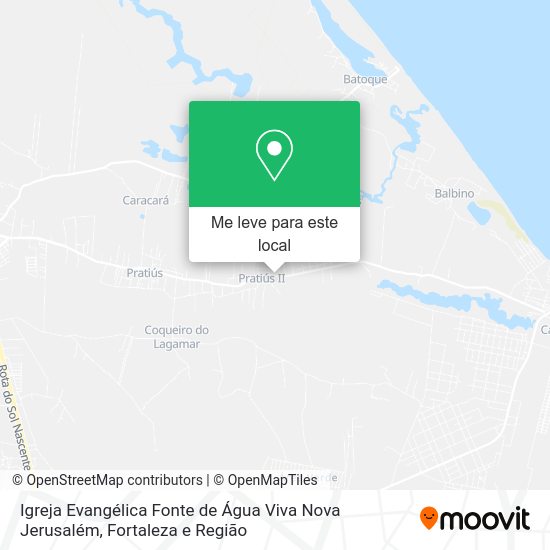 Igreja Evangélica Fonte de Água Viva Nova Jerusalém mapa