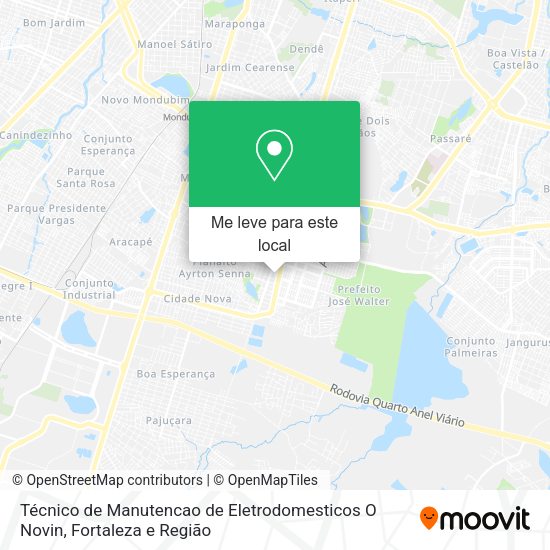 Técnico de Manutencao de Eletrodomesticos O Novin mapa