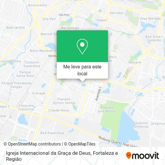 Igreja Internacional da Graça de Deus mapa