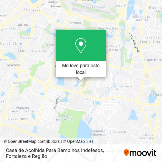 Casa de Acolhida Pará Bambinos Indefesos mapa