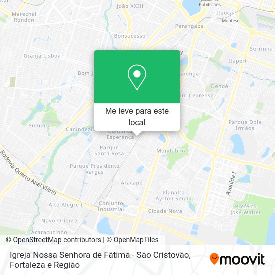 Igreja Nossa Senhora de Fátima - São Cristovão mapa