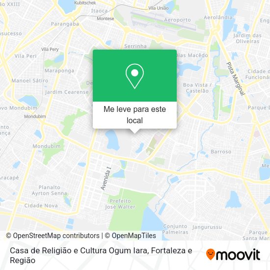 Casa de Religião e Cultura Ogum Iara mapa