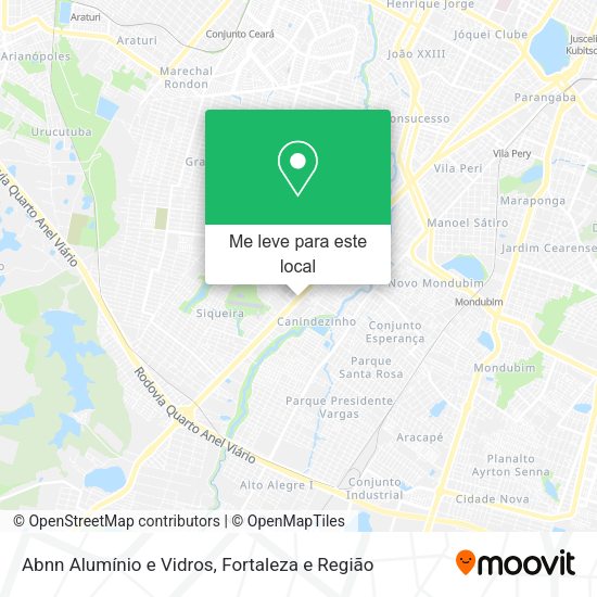 Abnn Alumínio e Vidros mapa