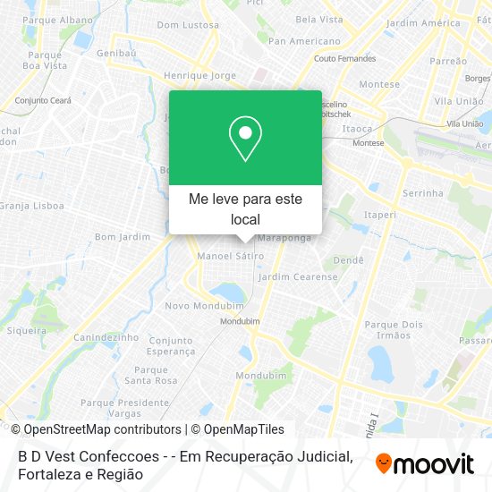 B D Vest Confeccoes - - Em Recuperação Judicial mapa