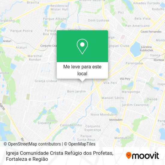 Igreja Comunidade Crista Refúgio dos Profetas mapa