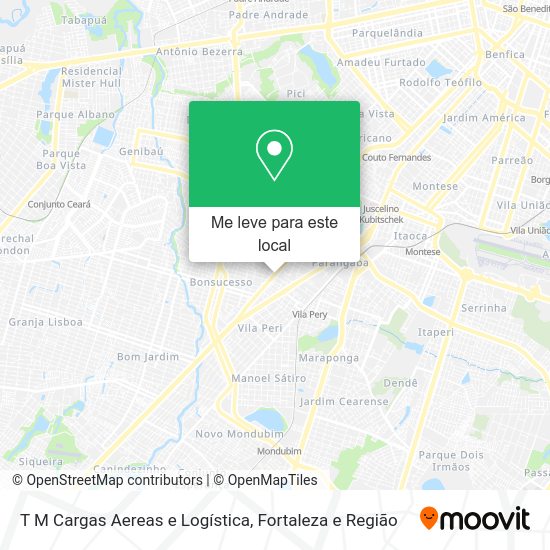 T M Cargas Aereas e Logística mapa