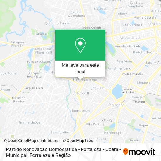 Partido Renovação Democratica - Fortaleza - Ceara - Municipal mapa