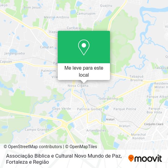 Associação Biblica e Cultural Novo Mundo de Paz mapa