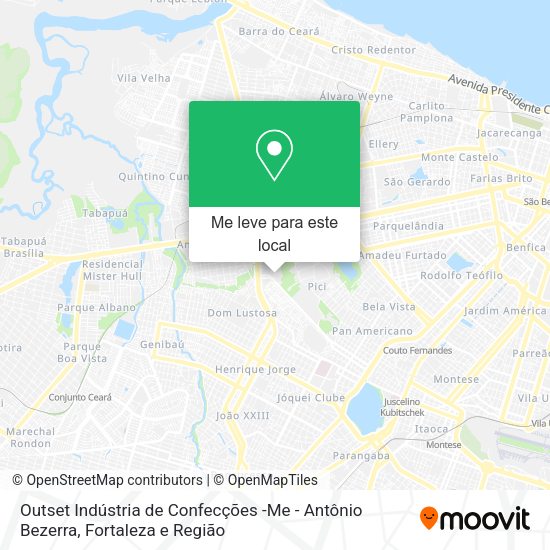 Outset Indústria de Confecções -Me - Antônio Bezerra mapa