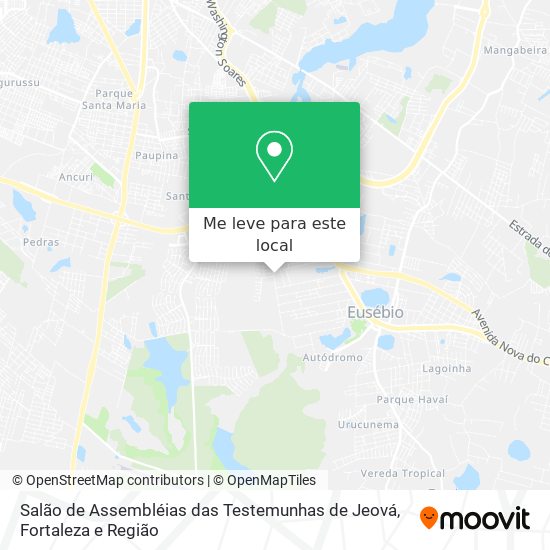 Salão de Assembléias das Testemunhas de Jeová mapa