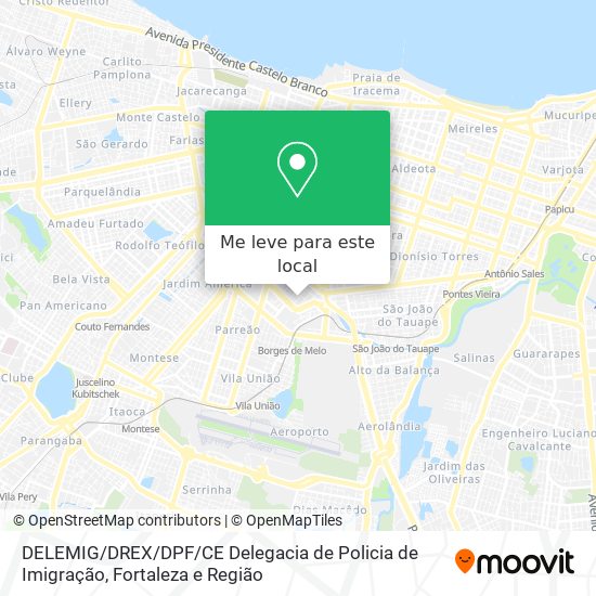 DELEMIG / DREX / DPF / CE Delegacia de Policia de Imigração mapa