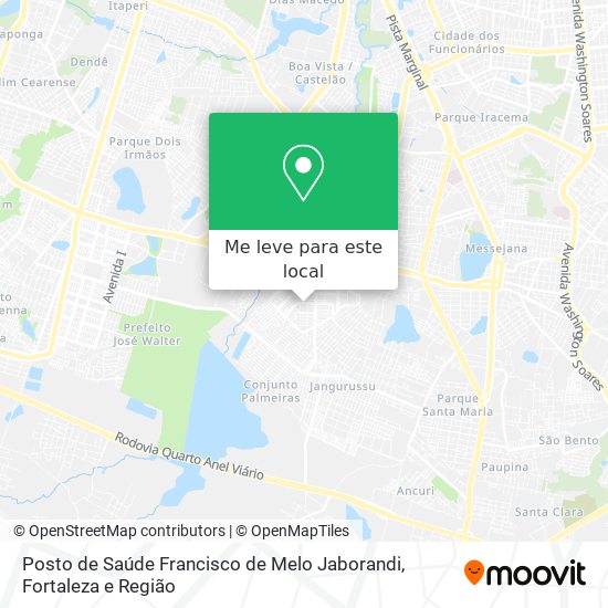 Posto de Saúde Francisco de Melo Jaborandi mapa