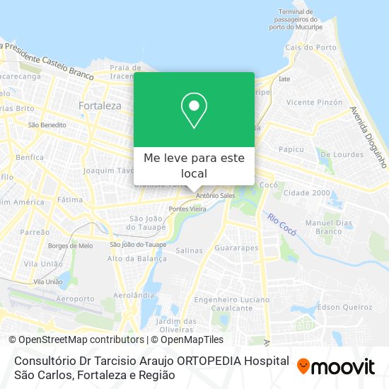 Consultório Dr Tarcisio Araujo ORTOPEDIA Hospital São Carlos mapa