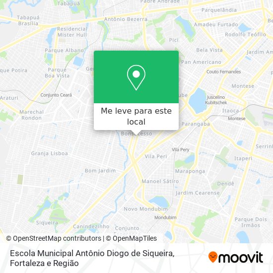 Escola Municipal Antônio Diogo de Siqueira mapa