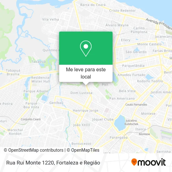 Rua Rui Monte 1220 mapa