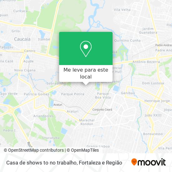 Casa de shows to no trabalho mapa