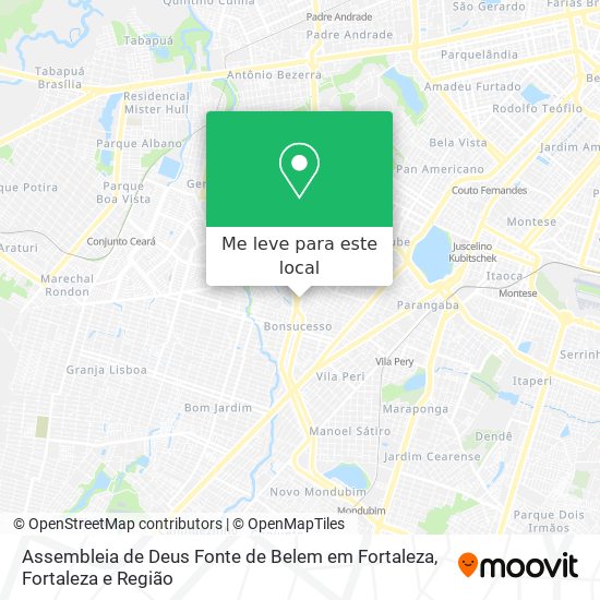 Assembleia de Deus Fonte de Belem em Fortaleza mapa