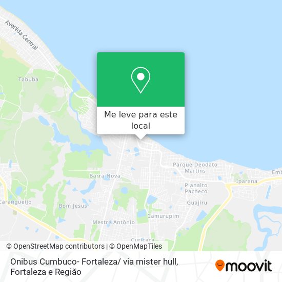 Onibus Cumbuco- Fortaleza/ via mister hull mapa