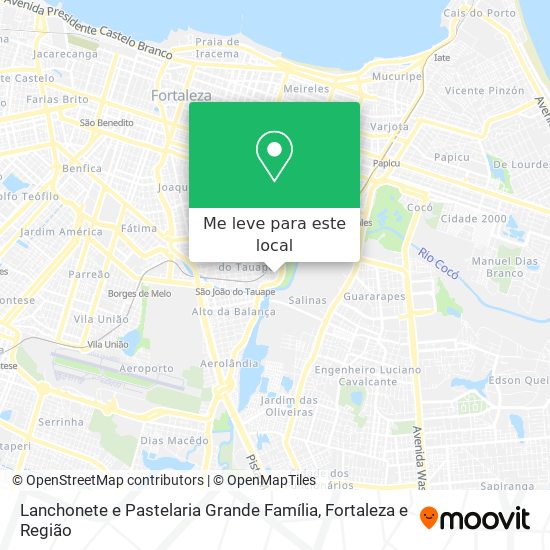 Lanchonete e Pastelaria Grande Família mapa