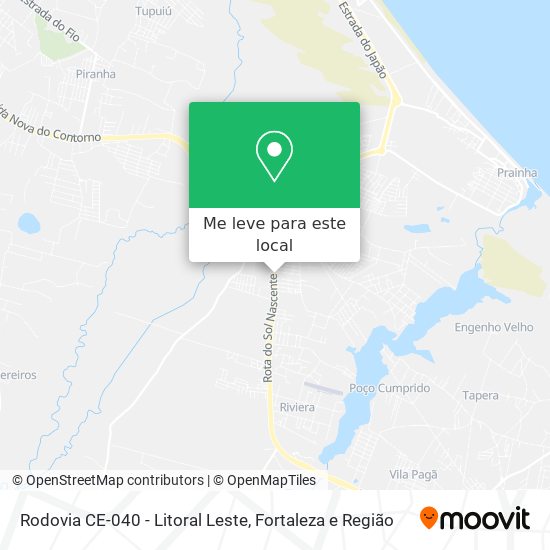 Rodovia CE-040 - Litoral Leste mapa