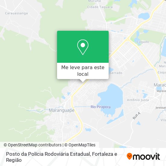 Posto da Polícia Rodoviária Estadual mapa