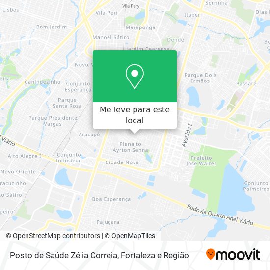 Posto de Saúde Zélia Correia mapa