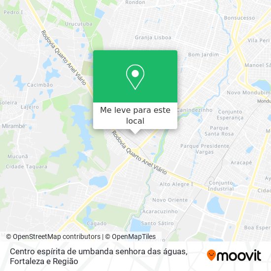 Centro espírita de umbanda senhora das águas mapa