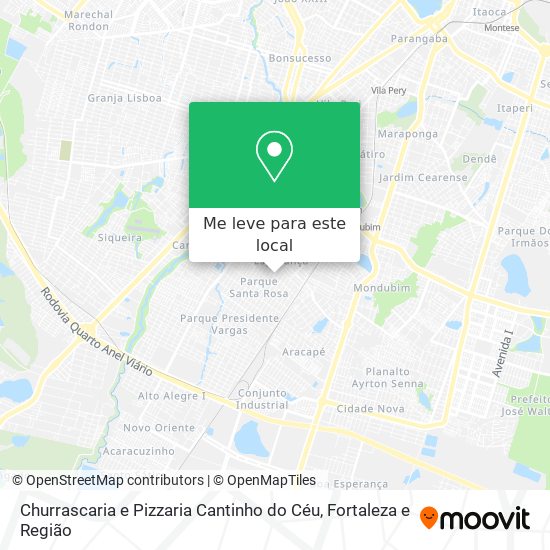 Churrascaria e Pizzaria Cantinho do Céu mapa
