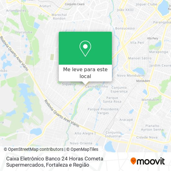 Caixa Eletrônico Banco 24 Horas Cometa Supermercados mapa