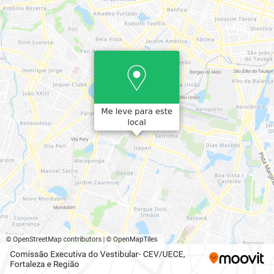 Comissão Executiva do Vestibular- CEV / UECE mapa