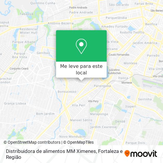 Distribuidora de alimentos MM Ximenes mapa