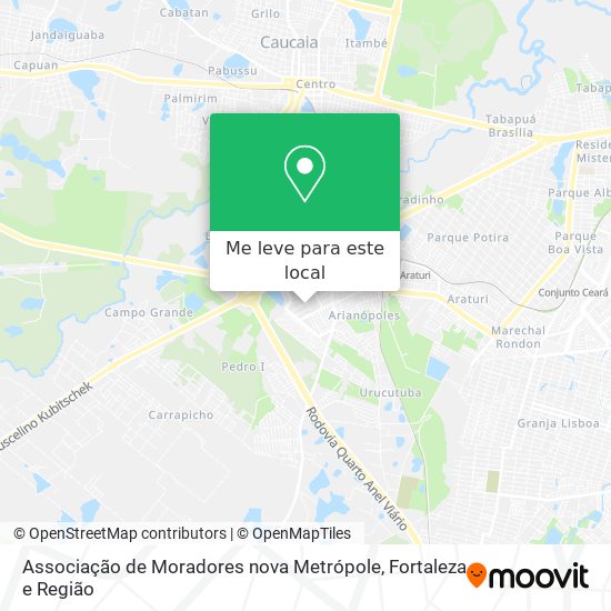 Associação de Moradores nova Metrópole mapa