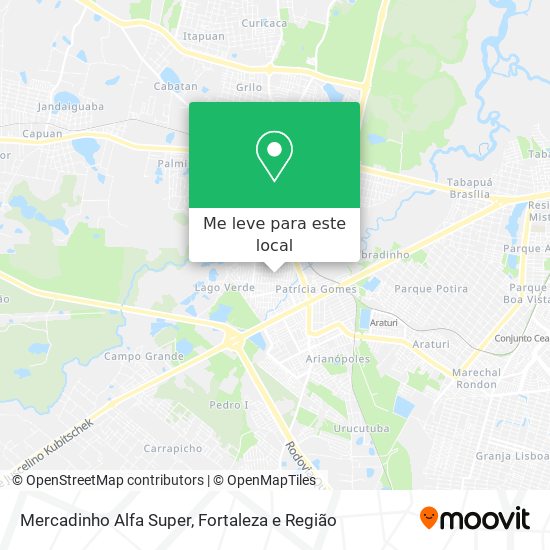 Mercadinho Alfa Super mapa