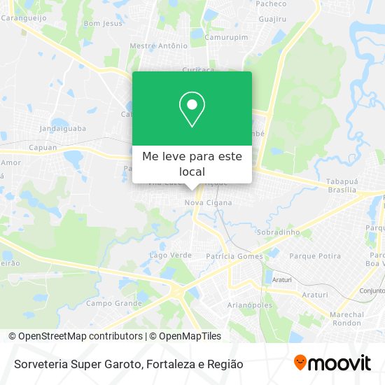 Sorveteria Super Garoto mapa