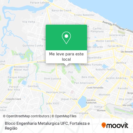 Bloco Engenharia Metalurgica UFC mapa