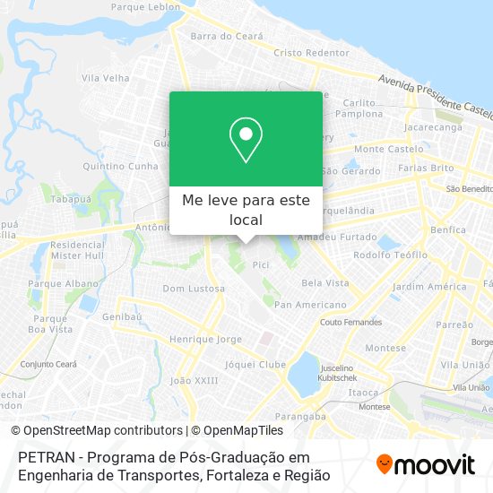 PETRAN - Programa de Pós-Graduação em Engenharia de Transportes mapa