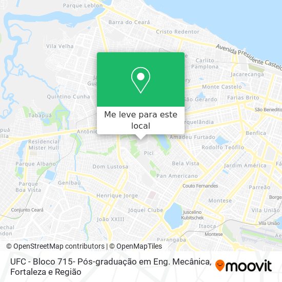 UFC - Bloco 715- Pós-graduação em Eng. Mecânica mapa