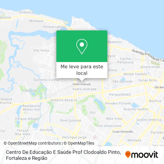 Centro De Educação E Saúde Prof Clodoaldo Pinto mapa