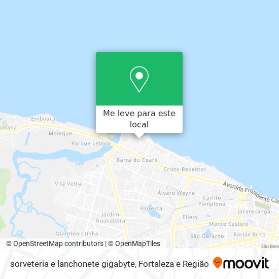 sorveteria e lanchonete gigabyte mapa