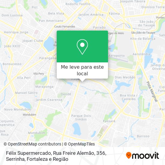 Félix Supermercado, Rua Freire Alemão, 356, Serrinha mapa