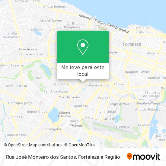 Rua José Monteiro dos Santos mapa