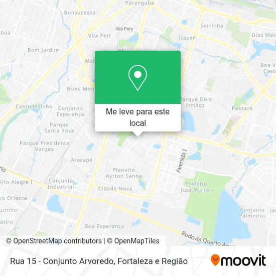 Rua 15 - Conjunto Arvoredo mapa