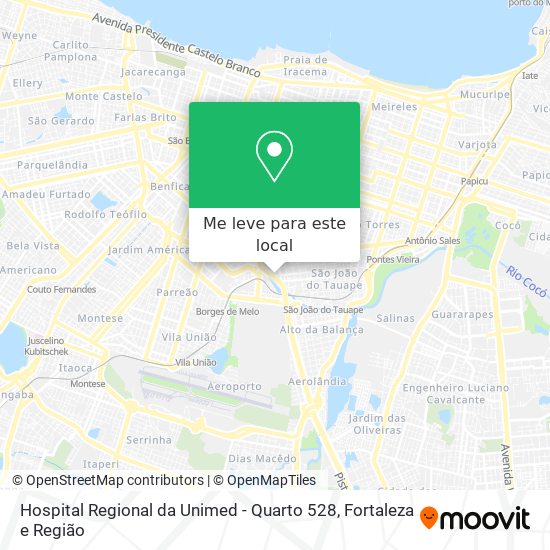 Hospital Regional da Unimed - Quarto 528 mapa