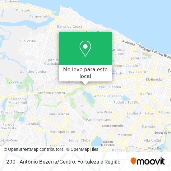 200 - Antônio Bezerra/Centro mapa