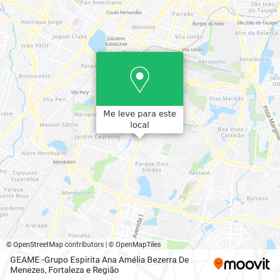 GEAME -Grupo Espirita Ana Amélia Bezerra De Menezes mapa