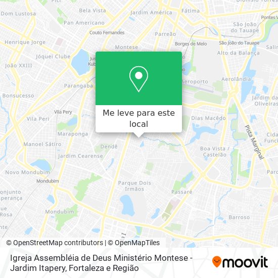 Igreja Assembléia de Deus Ministério Montese - Jardim Itapery mapa