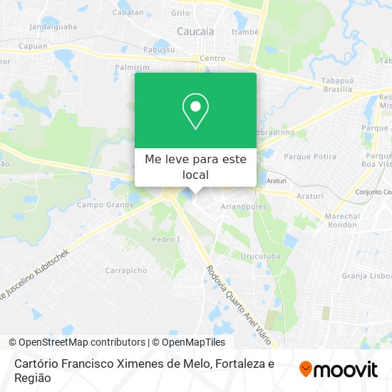 Cartório Francisco Ximenes de Melo mapa