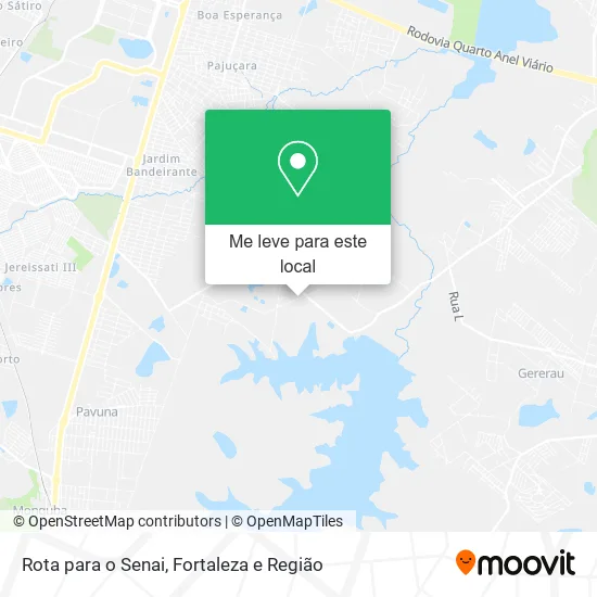 Rota para o Senai mapa
