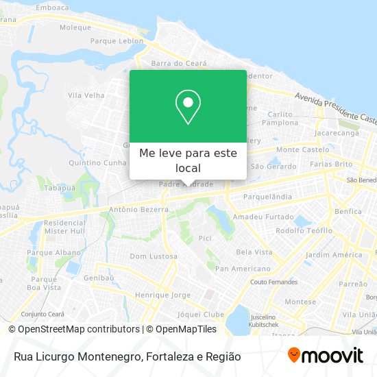 Rua Licurgo Montenegro mapa